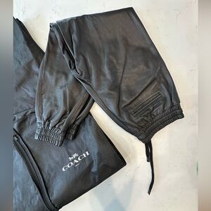 Coach leather joggers